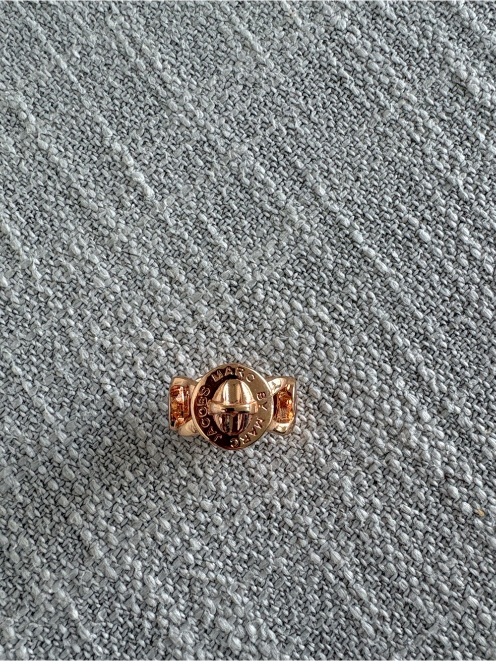 Marc Jacobs Rose Gold Logo Medallion Ring